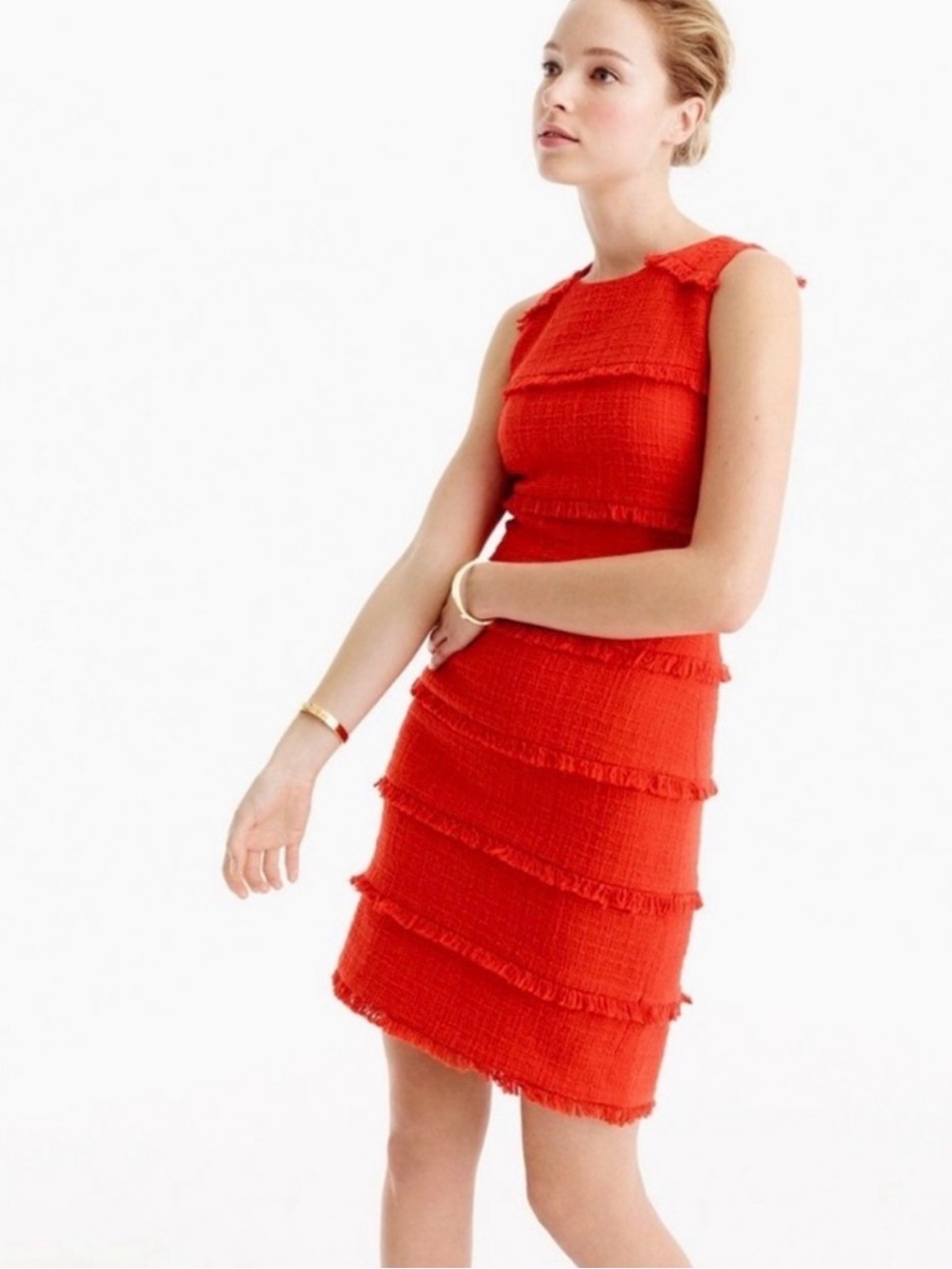 J.Crew Tweed Sheath Fringe Cocktail Dress Size 2